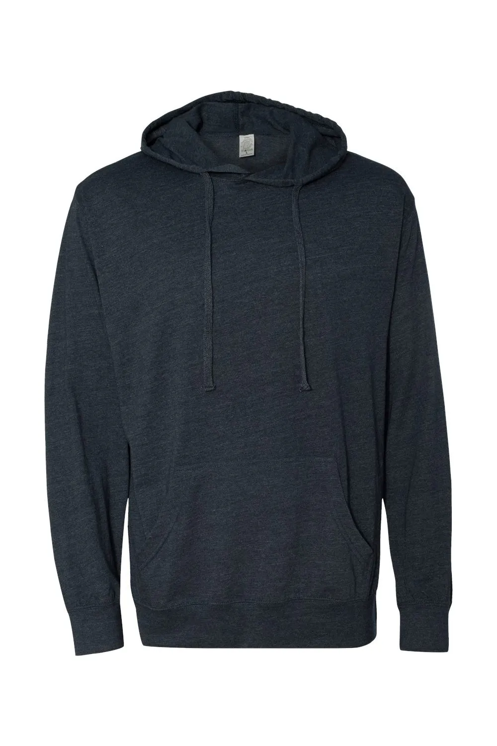 Independent Trading Company Mens Long Sleeve Hooded T-Shirt Hoodie - Heather Classic Navy Blue