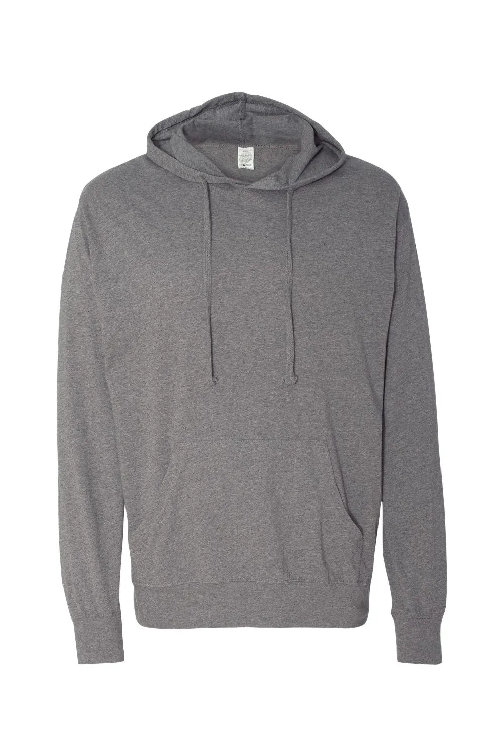 Independent Trading Company Mens Long Sleeve Hooded T-Shirt Hoodie - Heather Gunmetal Grey