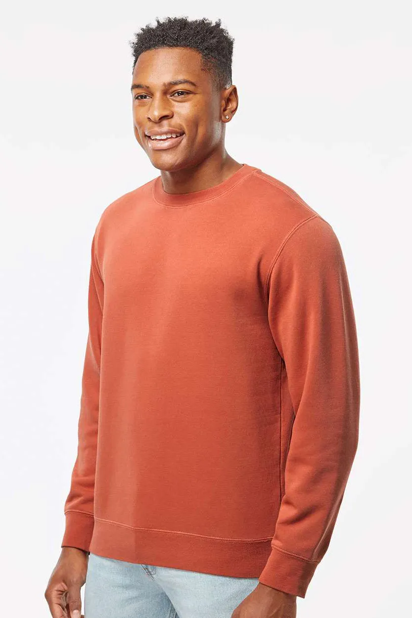 Independent Trading Company Mens Pigment Dyed Crewneck Sweatshirt - Amber