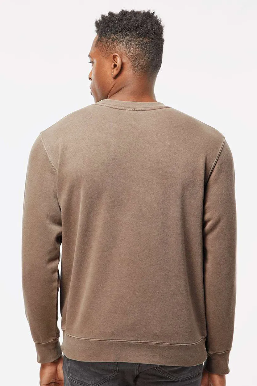 Independent Trading Company Mens Pigment Dyed Crewneck Sweatshirt - Clay Brown