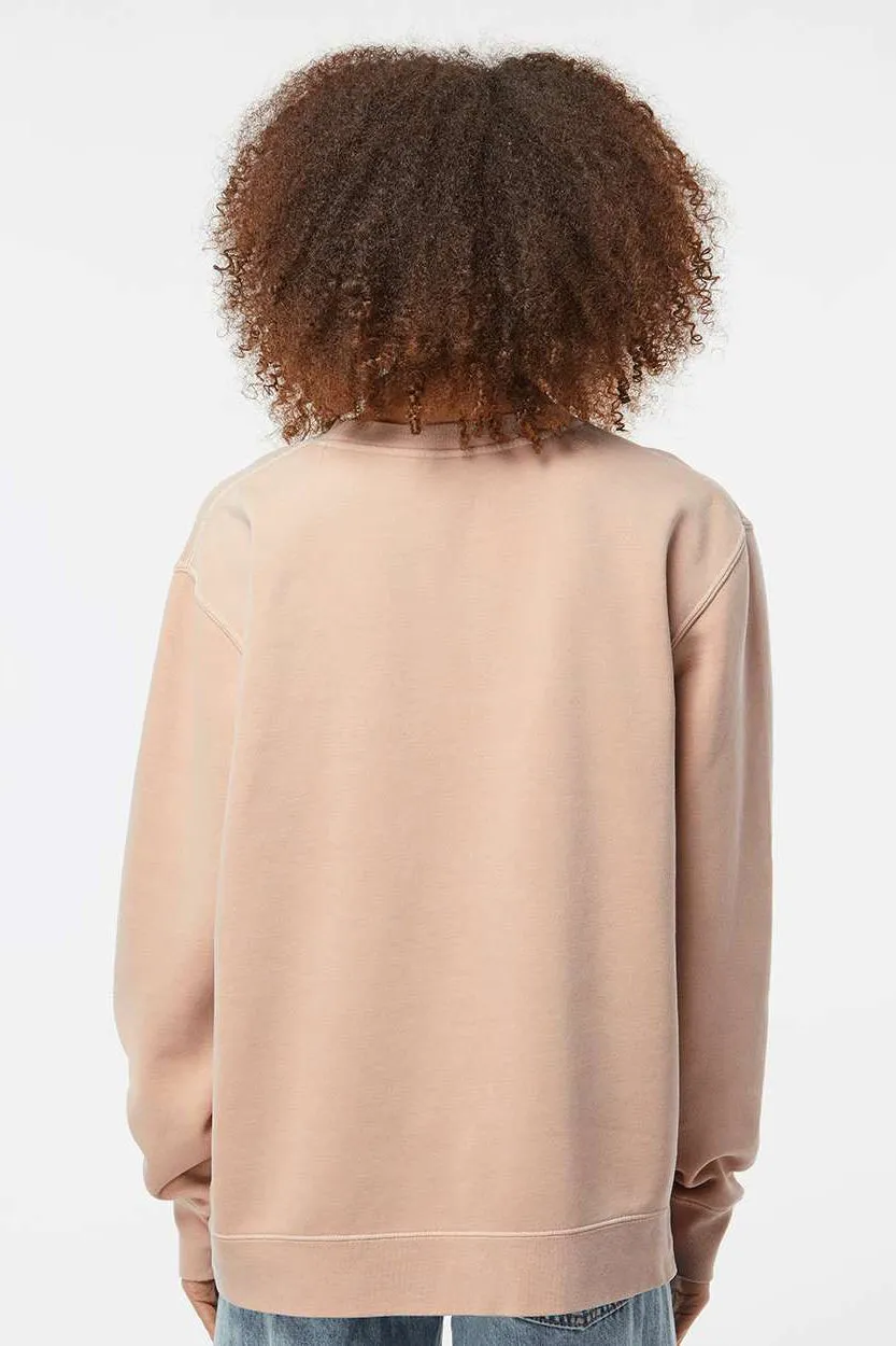 Independent Trading Company Mens Pigment Dyed Crewneck Sweatshirt - Dusty Pink