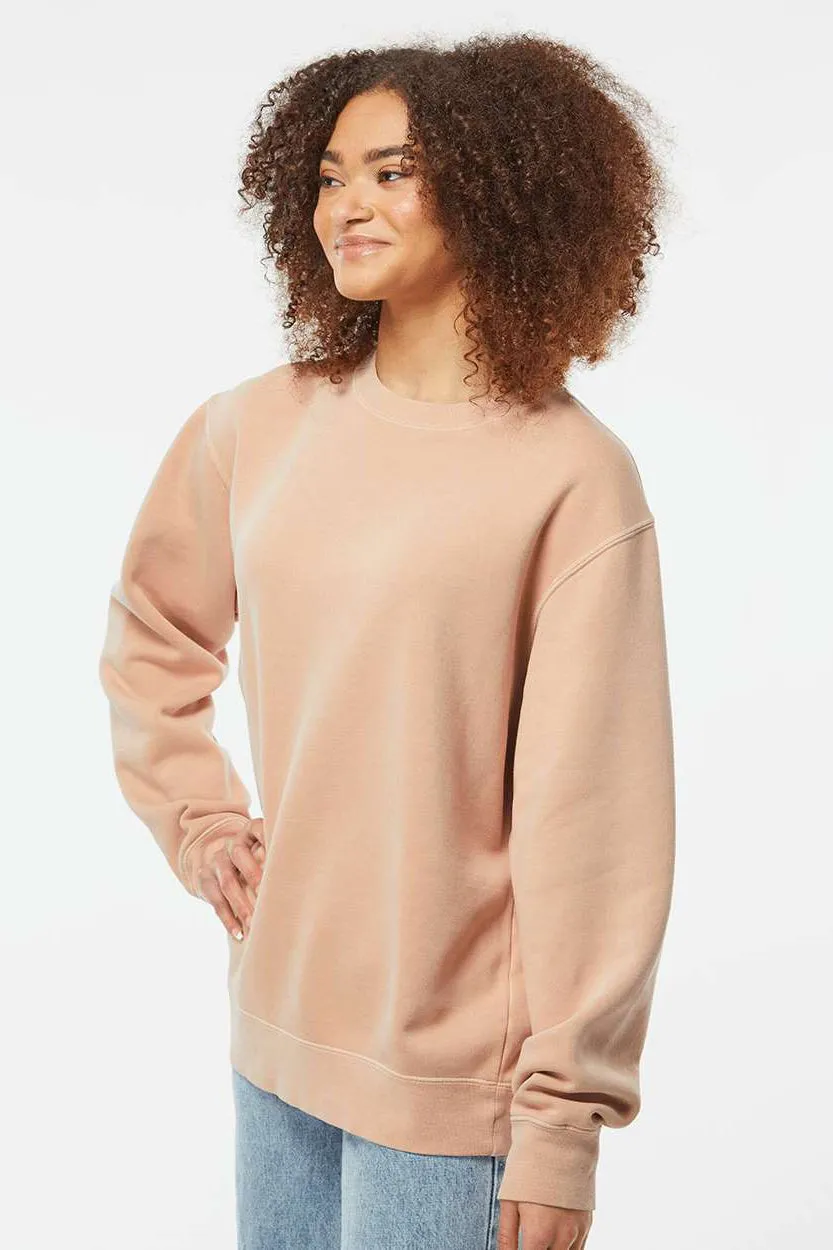 Independent Trading Company Mens Pigment Dyed Crewneck Sweatshirt - Dusty Pink