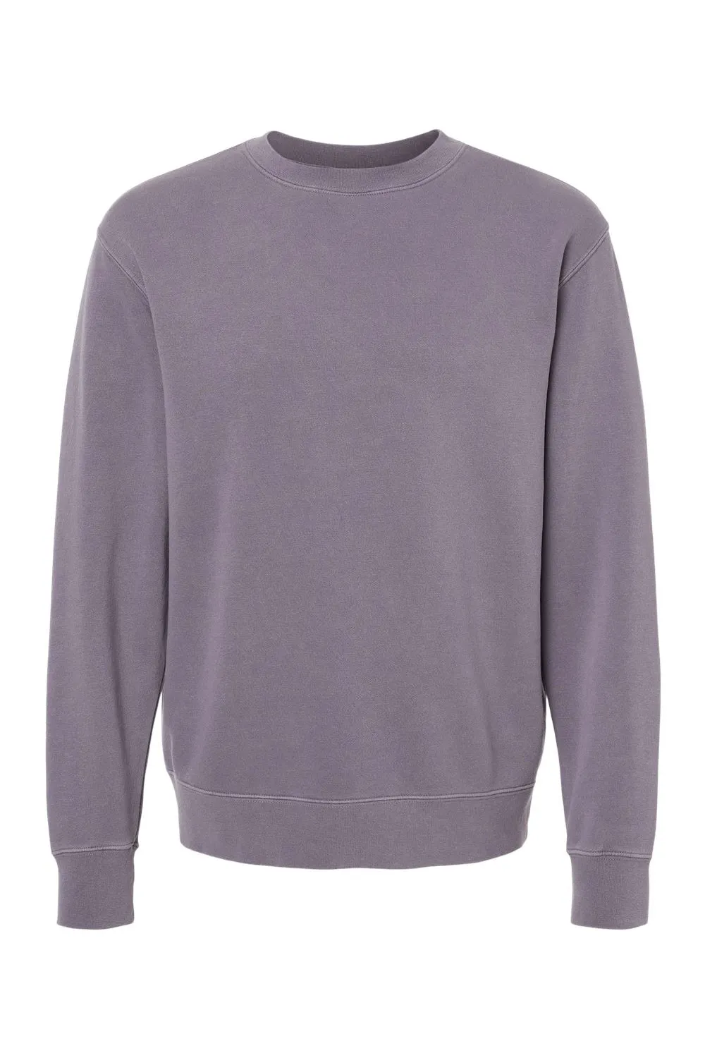 Independent Trading Company Mens Pigment Dyed Crewneck Sweatshirt - Plum Purple