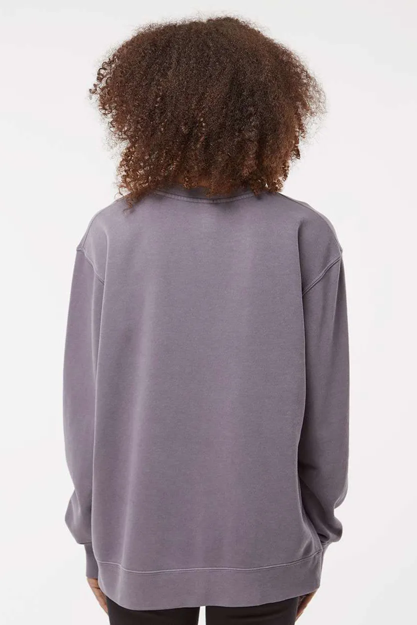 Independent Trading Company Mens Pigment Dyed Crewneck Sweatshirt - Plum Purple