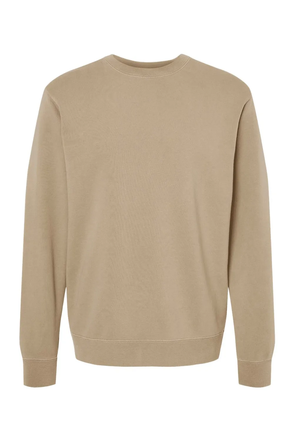 Independent Trading Company Mens Pigment Dyed Crewneck Sweatshirt - Sandstone Brown