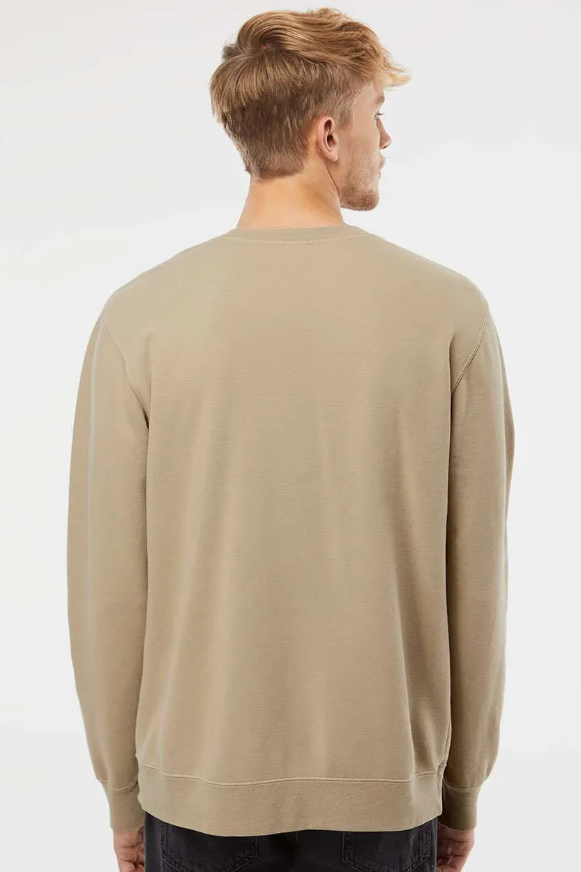 Independent Trading Company Mens Pigment Dyed Crewneck Sweatshirt - Sandstone Brown