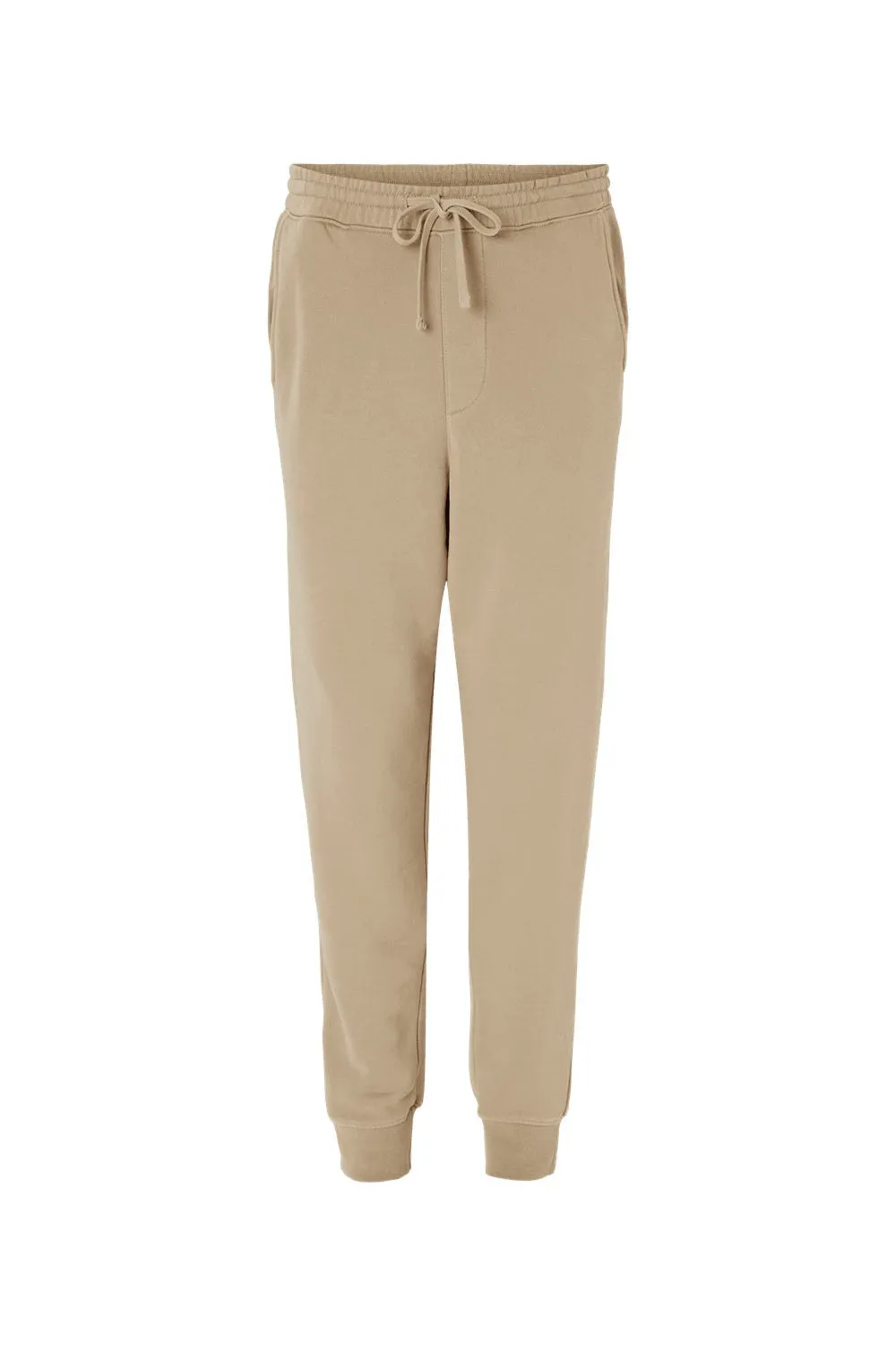 Independent Trading Company Mens Pigment Dyed Fleece Sweatpants w/ Pockets - Sandstone Brown