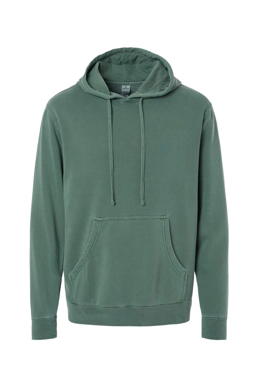 Independent Trading Company Mens Pigment Dyed Hooded Sweatshirt Hoodie w/ Pouch Pocket - Alpine Green