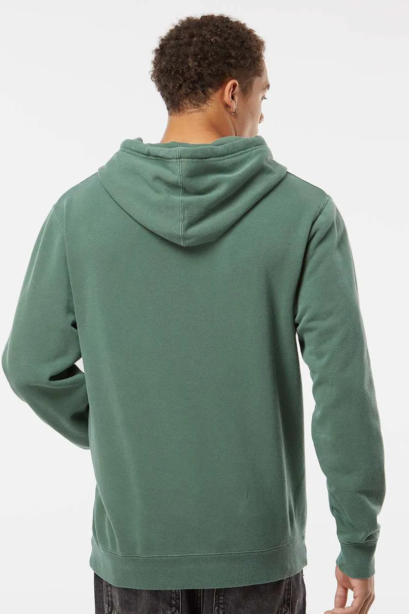 Independent Trading Company Mens Pigment Dyed Hooded Sweatshirt Hoodie w/ Pouch Pocket - Alpine Green