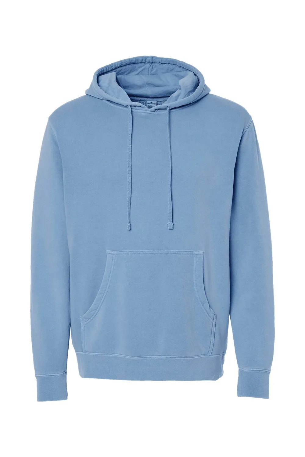 Independent Trading Company Mens Pigment Dyed Hooded Sweatshirt Hoodie w/ Pouch Pocket - Light Blue