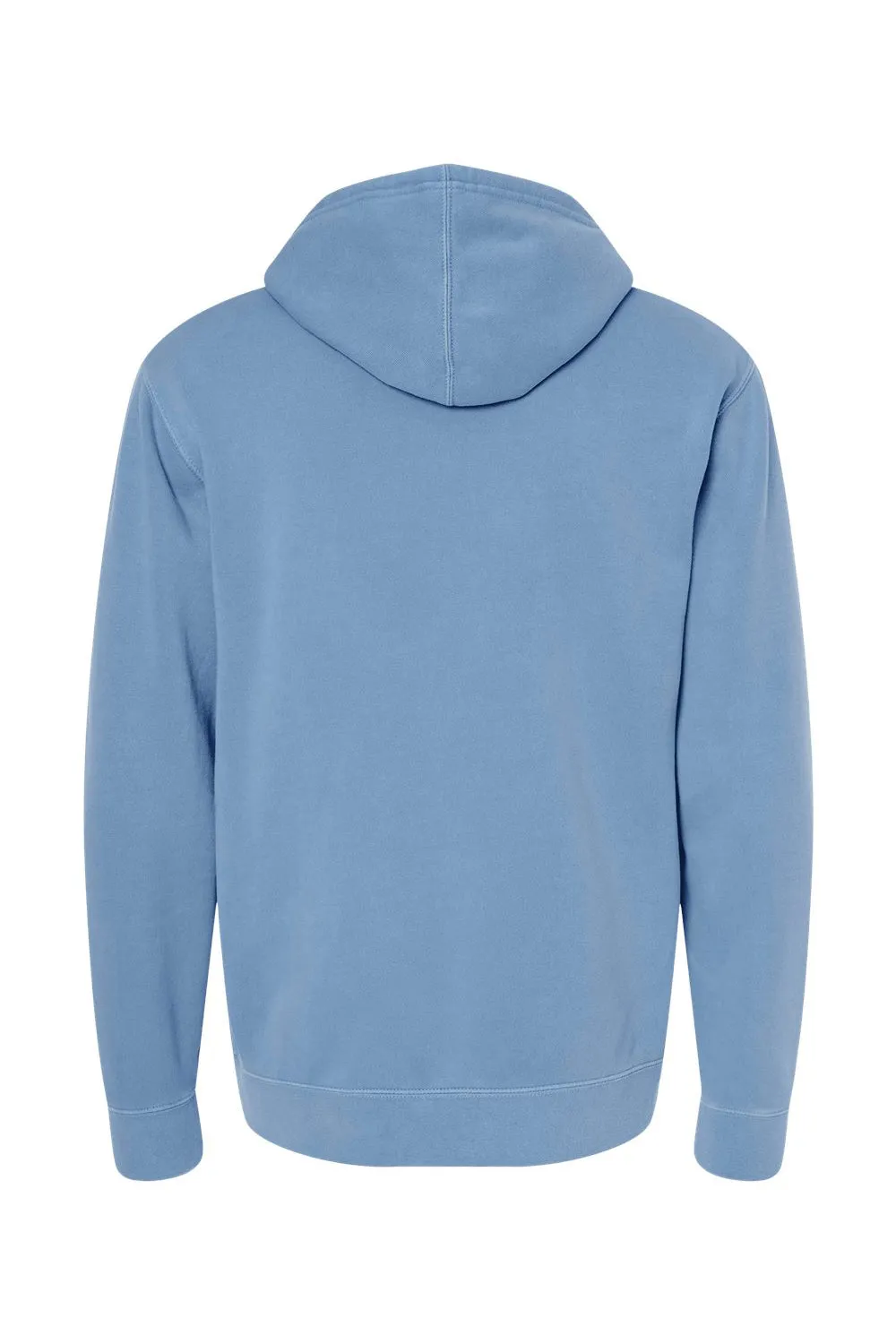 Independent Trading Company Mens Pigment Dyed Hooded Sweatshirt Hoodie w/ Pouch Pocket - Light Blue