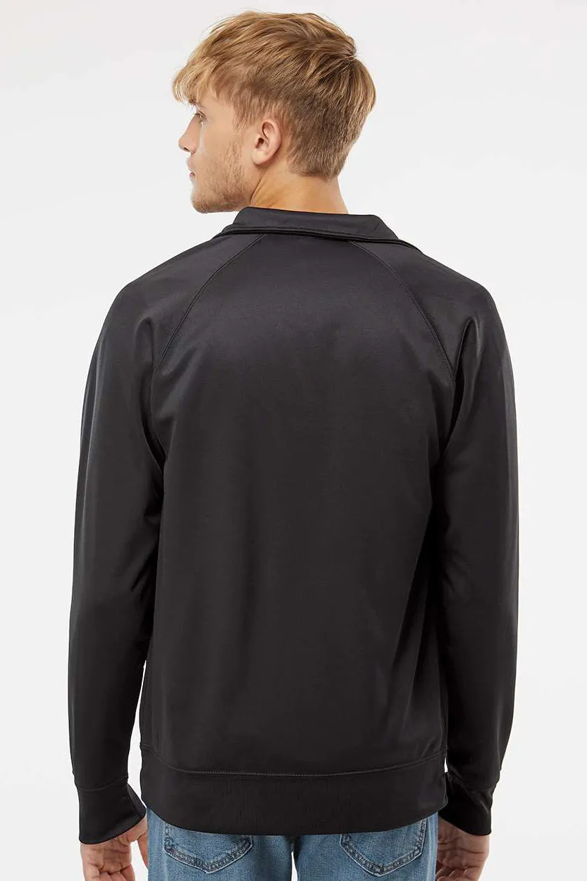 Independent Trading Company Mens Poly Tech Full Zip Track Jacket - Black