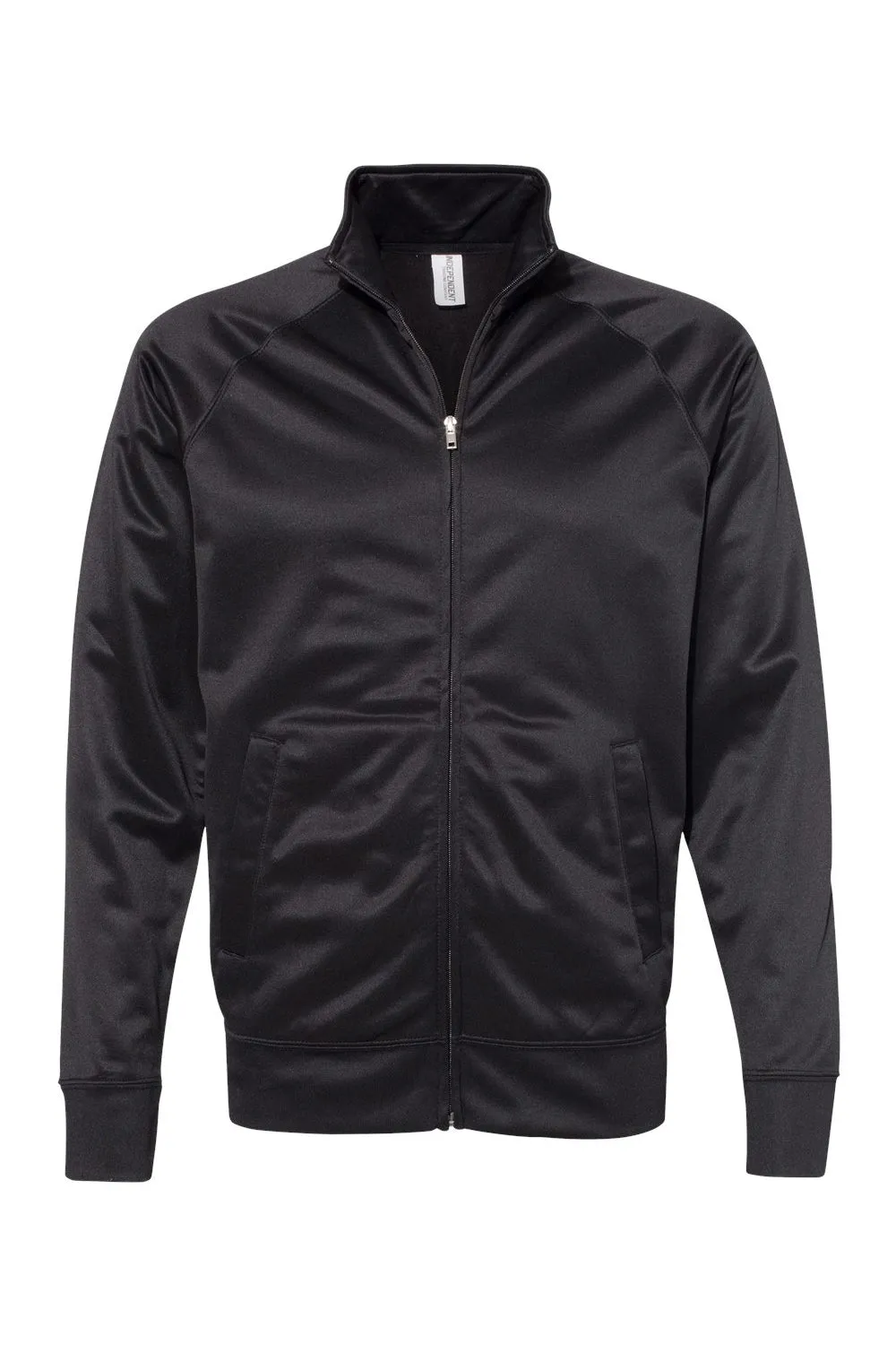 Independent Trading Company Mens Poly Tech Full Zip Track Jacket - Black