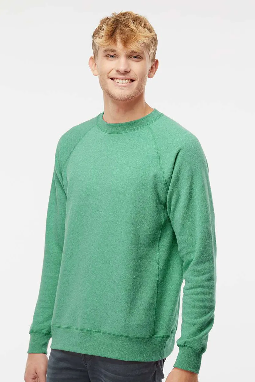 Independent Trading Company Mens Special Blend Crewneck Raglan Sweatshirt - Sea Green