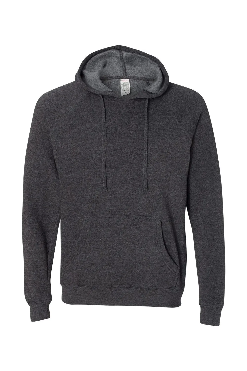 Independent Trading Company Mens Special Blend Raglan Hooded Sweatshirt Hoodie w/ Pouch Pocket - Carbon Grey