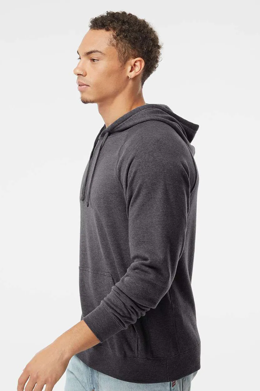 Independent Trading Company Mens Special Blend Raglan Hooded Sweatshirt Hoodie w/ Pouch Pocket - Carbon Grey
