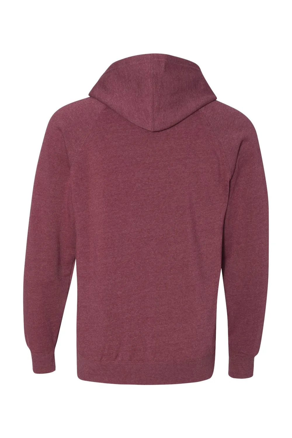 Independent Trading Company Mens Special Blend Raglan Hooded Sweatshirt Hoodie w/ Pouch Pocket - Crimson Red