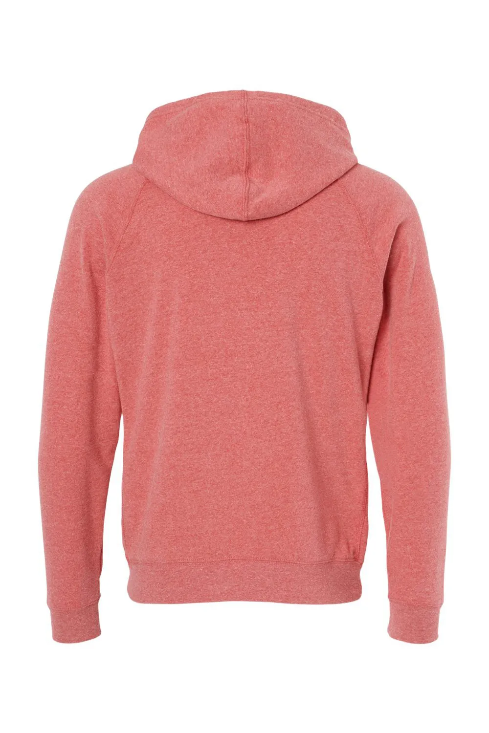 Independent Trading Company Mens Special Blend Raglan Hooded Sweatshirt Hoodie w/ Pouch Pocket - Pomegranate