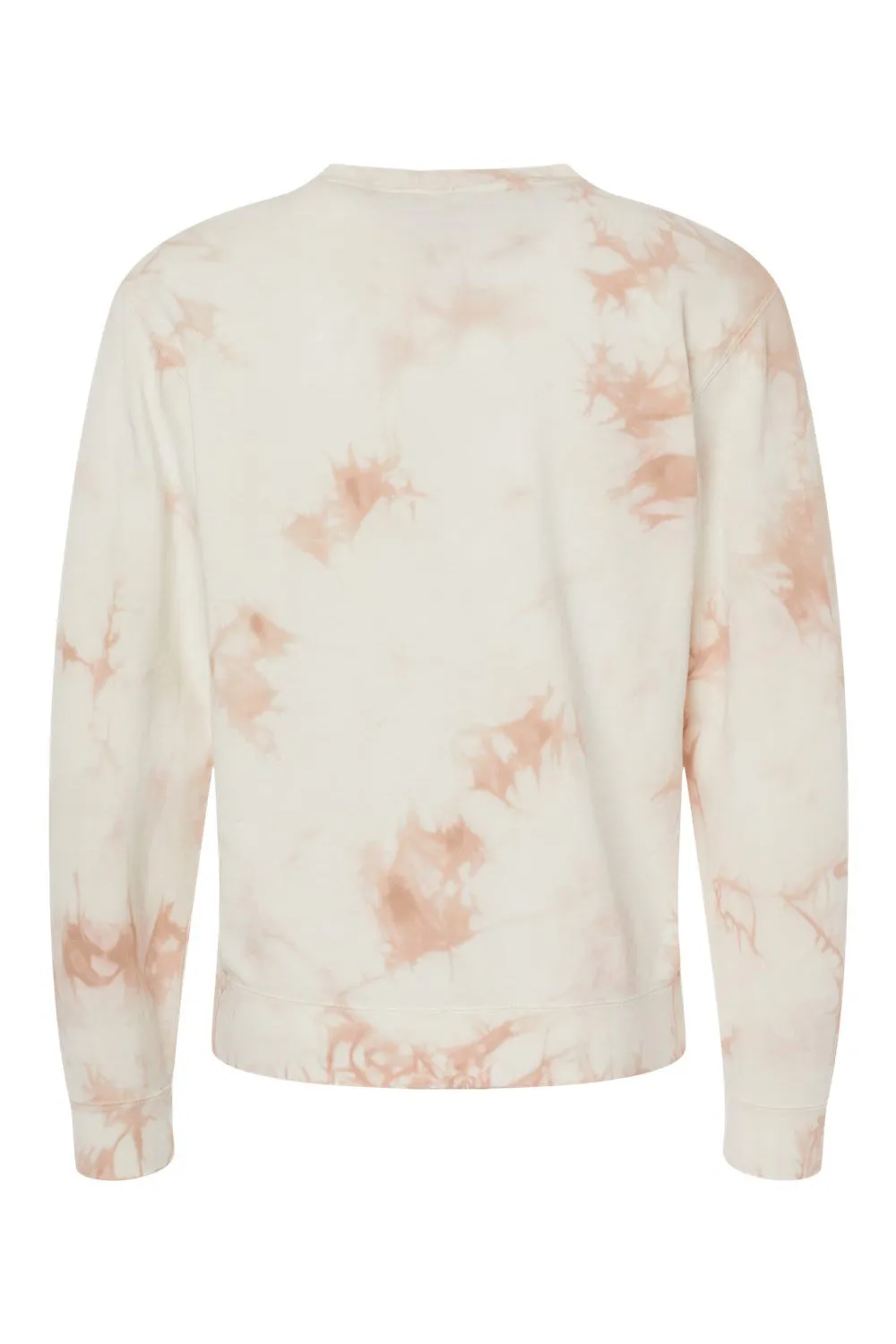 Independent Trading Company Mens Tie-Dye Crewneck Sweatshirt - Dusty Pink