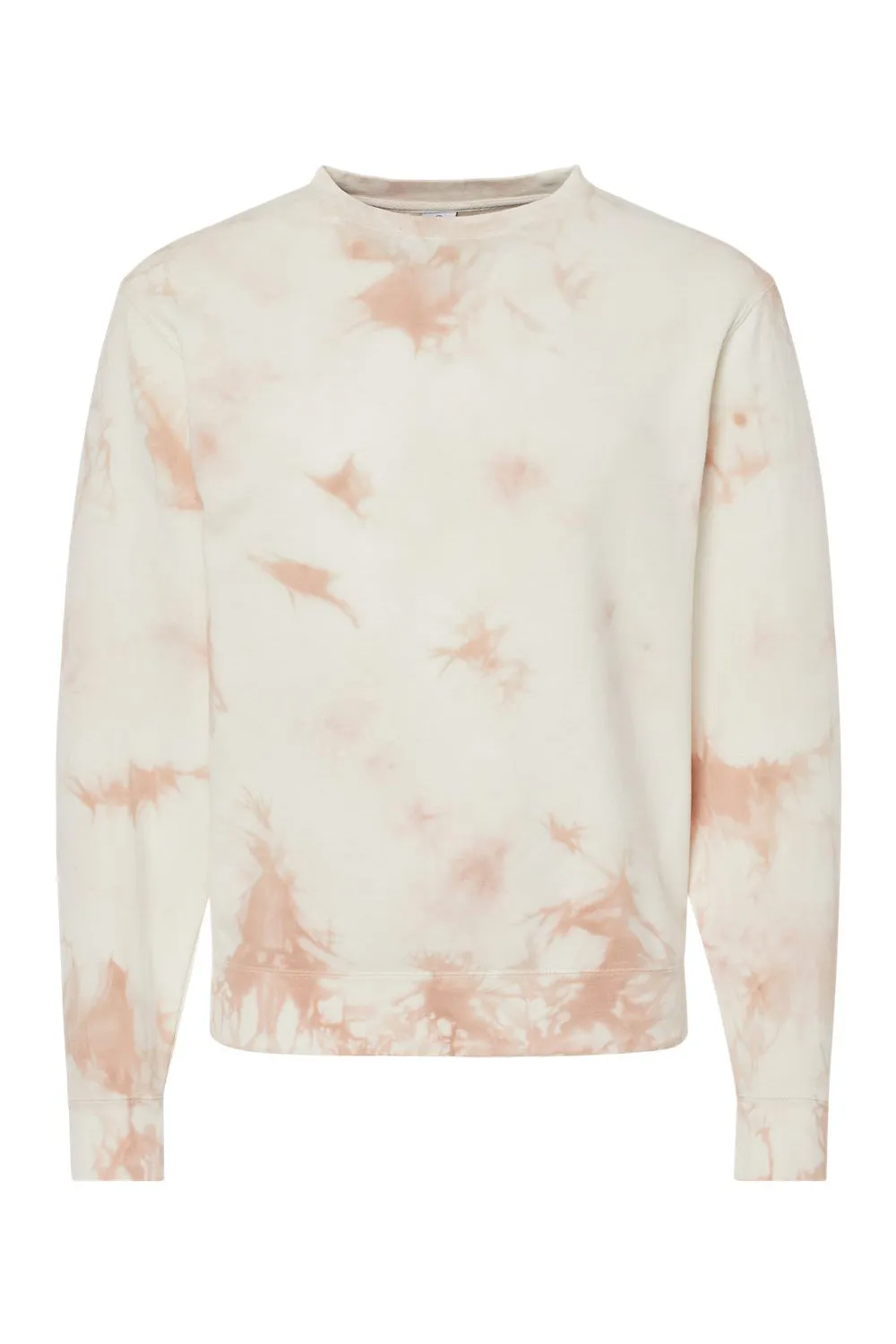 Independent Trading Company Mens Tie-Dye Crewneck Sweatshirt - Dusty Pink