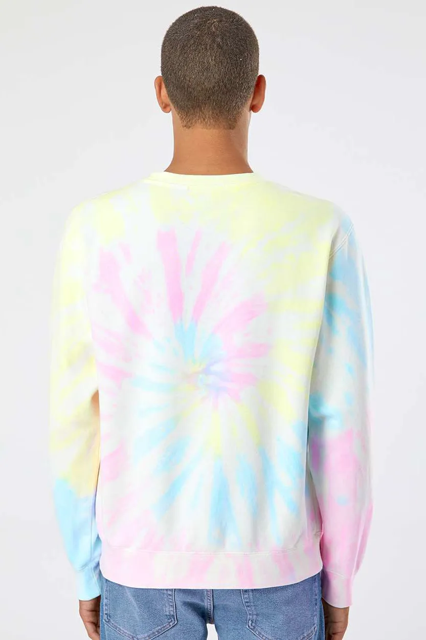 Independent Trading Company Mens Tie-Dye Crewneck Sweatshirt - Sunset Swirl
