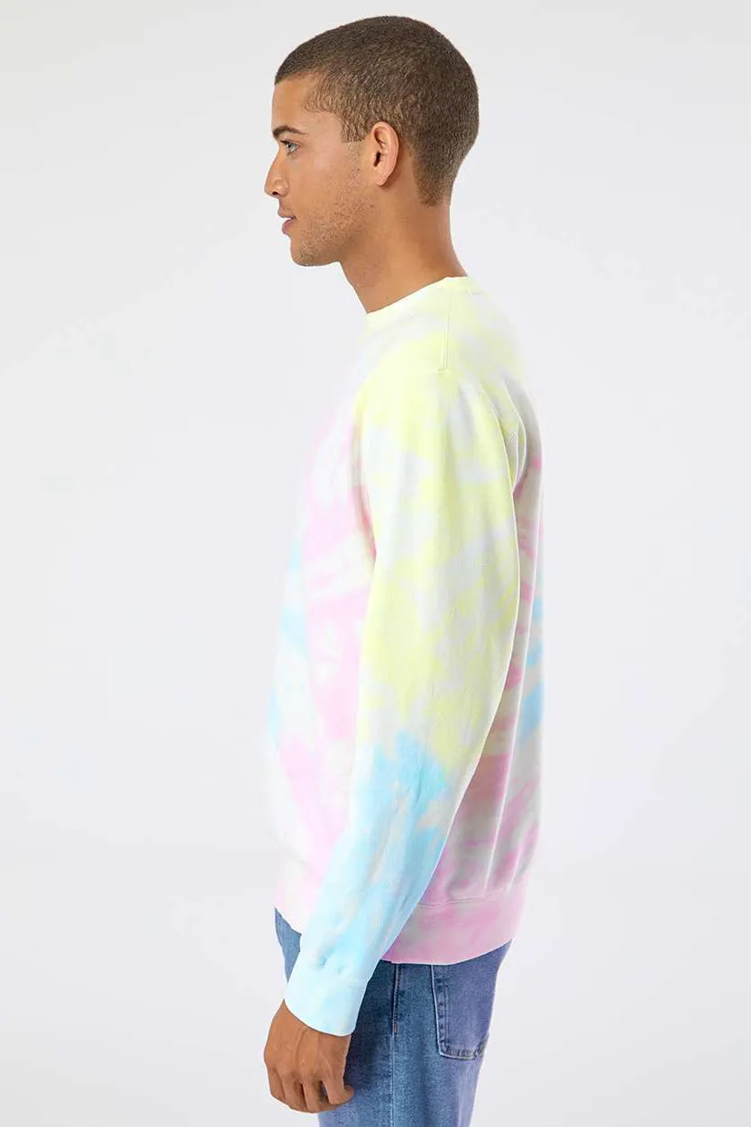 Independent Trading Company Mens Tie-Dye Crewneck Sweatshirt - Sunset Swirl