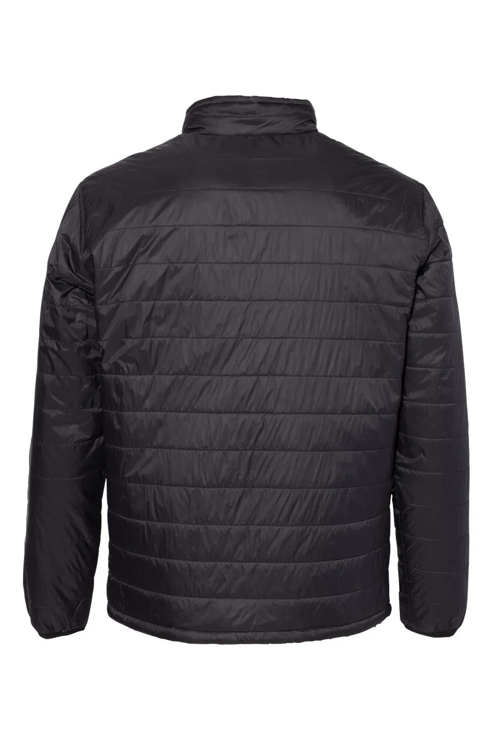 Independent Trading Company Mens Wind & Water Resistant Full Zip Puffer Jacket - Black