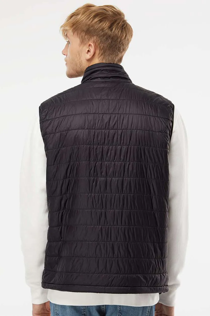 Independent Trading Company Mens Wind & Water Resistant Full Zip Puffer Vest - Black