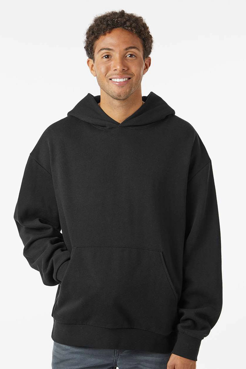Independent Trading Company Mens Avenue Hooded Sweatshirt Hoodie w/ Pouch Pocket - Black