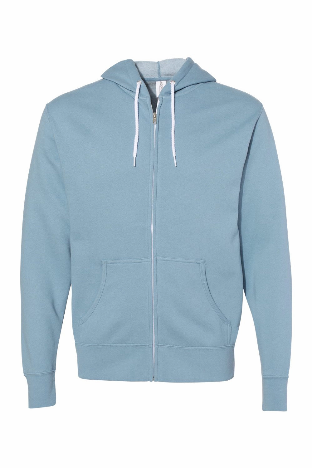 Independent Trading Company Mens Full Zip Hooded Sweatshirt Hoodie w/ Pockets - Misty Blue