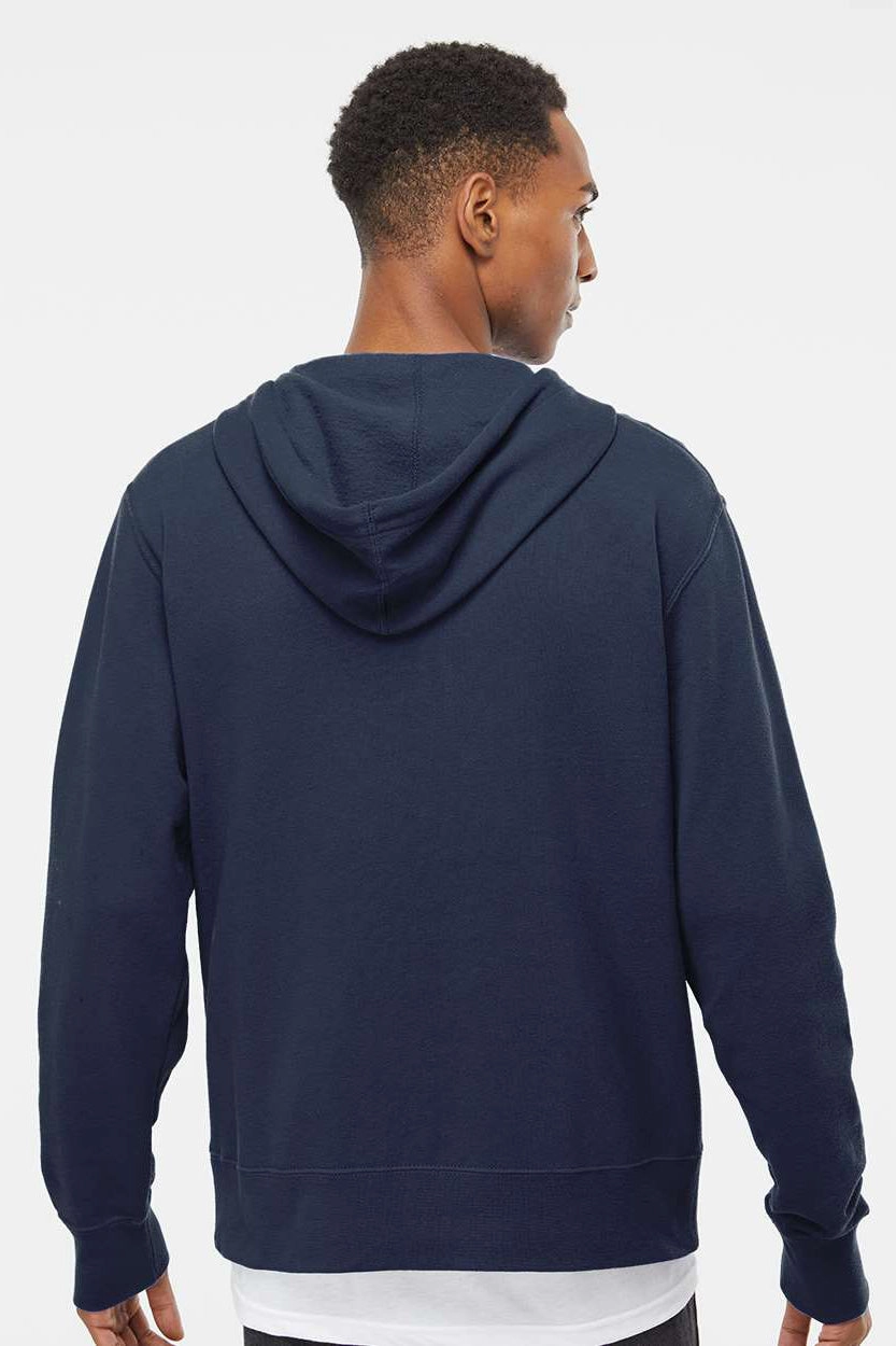 Independent Trading Company Mens Full Zip Hooded Sweatshirt Hoodie w/ Pockets - Slate Blue - Closeout