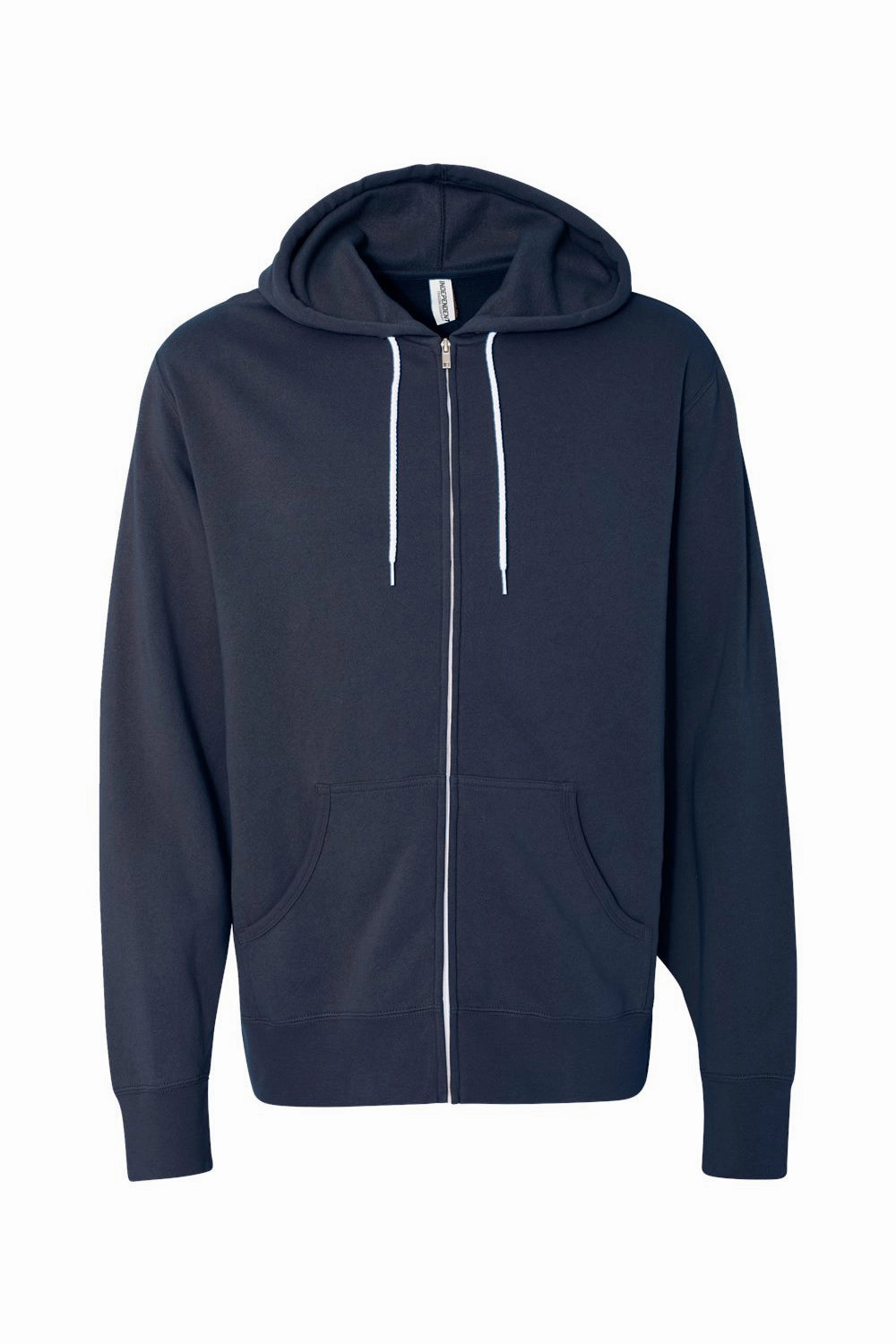 Independent Trading Company Mens Full Zip Hooded Sweatshirt Hoodie w/ Pockets - Slate Blue - Closeout