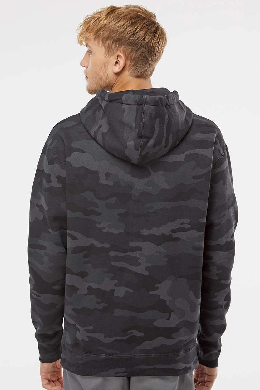 Independent Trading Company Mens Hooded Sweatshirt Hoodie w/ Pouch Pocket - Black Camo