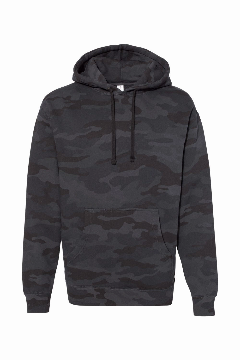 Independent Trading Company Mens Hooded Sweatshirt Hoodie w/ Pouch Pocket - Black Camo