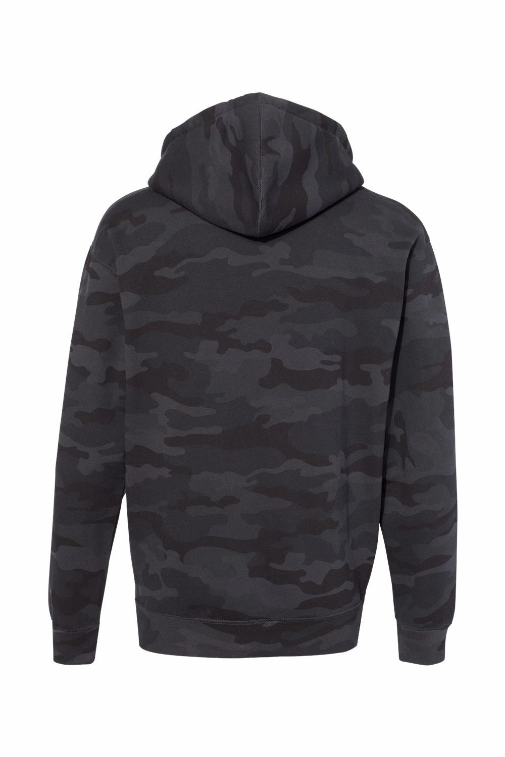 Independent Trading Company Mens Hooded Sweatshirt Hoodie w/ Pouch Pocket - Black Camo