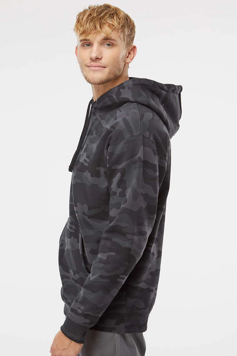 Independent Trading Company Mens Hooded Sweatshirt Hoodie w/ Pouch Pocket - Black Camo