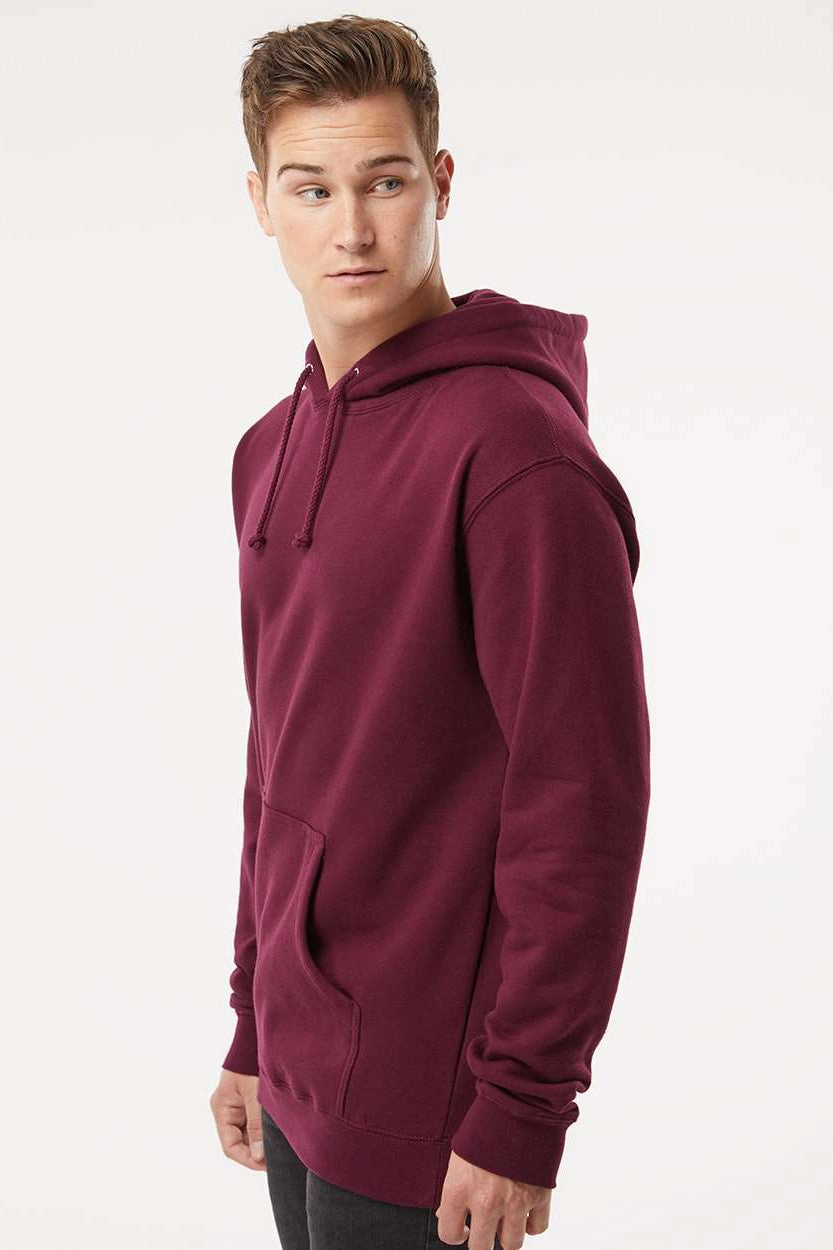 Independent Trading Company Mens Hooded Sweatshirt Hoodie w/ Pouch Pocket - Maroon