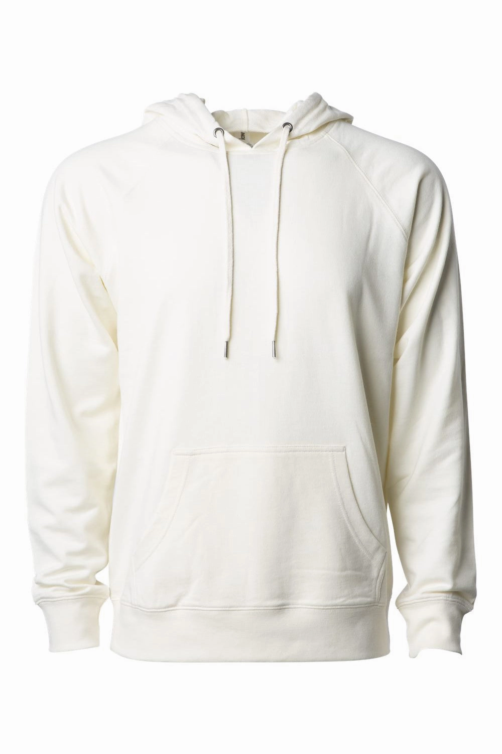 Independent Trading Company Mens Icon Loopback Terry Hooded Sweatshirt Hoodie w/ Pouch Pocket - Bone