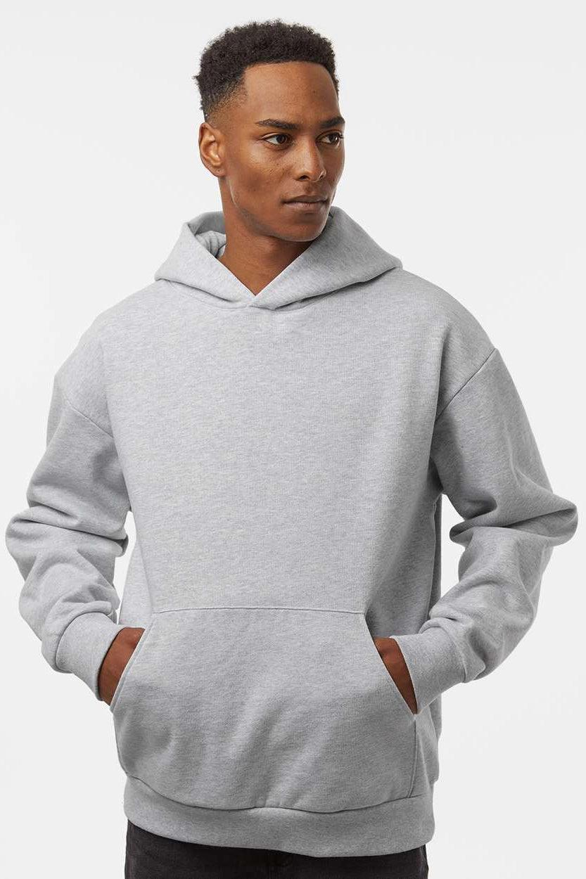 Independent Trading Company Mens Mainstreet Hooded Sweatshirt Hoodie w/ Pouch Pocket - Heather Grey