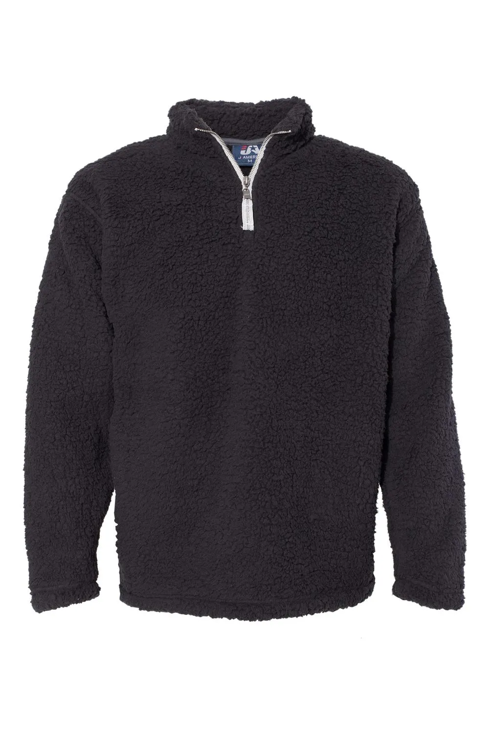 J America Mens Epic Sherpa Fleece 1/4 Zip Sweatshirt - Black