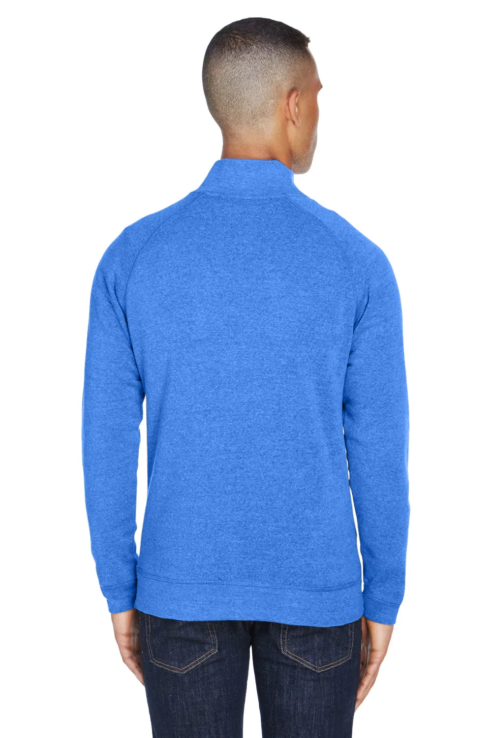 J America Mens Fleece 1/4 Zip Sweatshirt w/ Pockets - Royal Blue