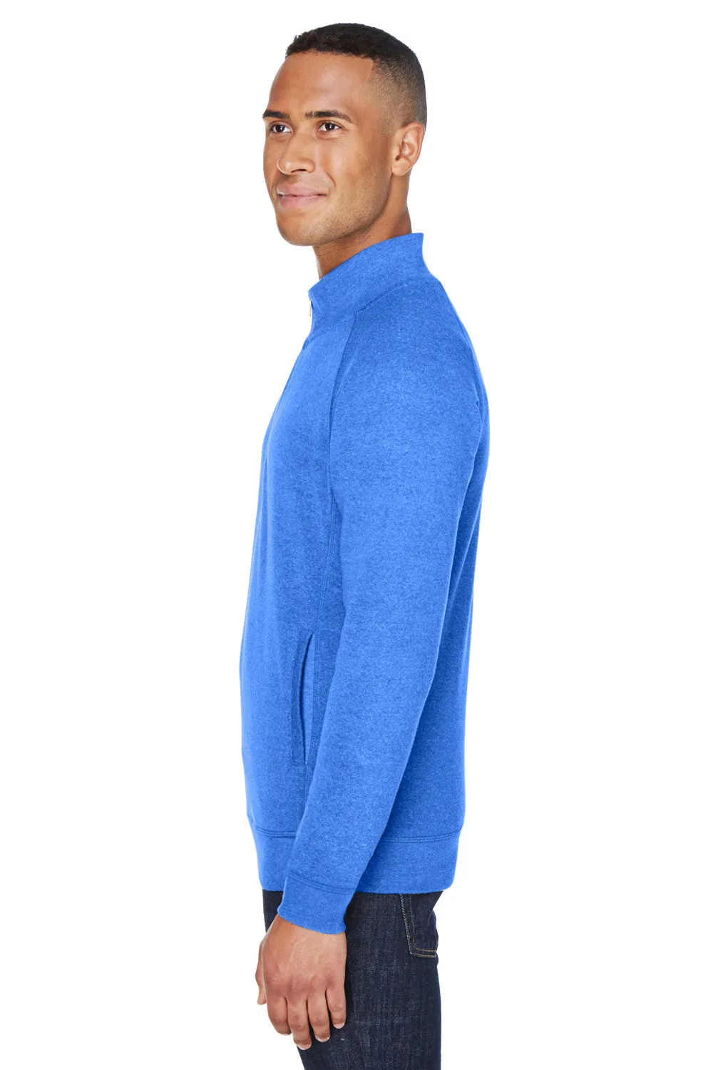 J America Mens Fleece 1/4 Zip Sweatshirt w/ Pockets - Royal Blue