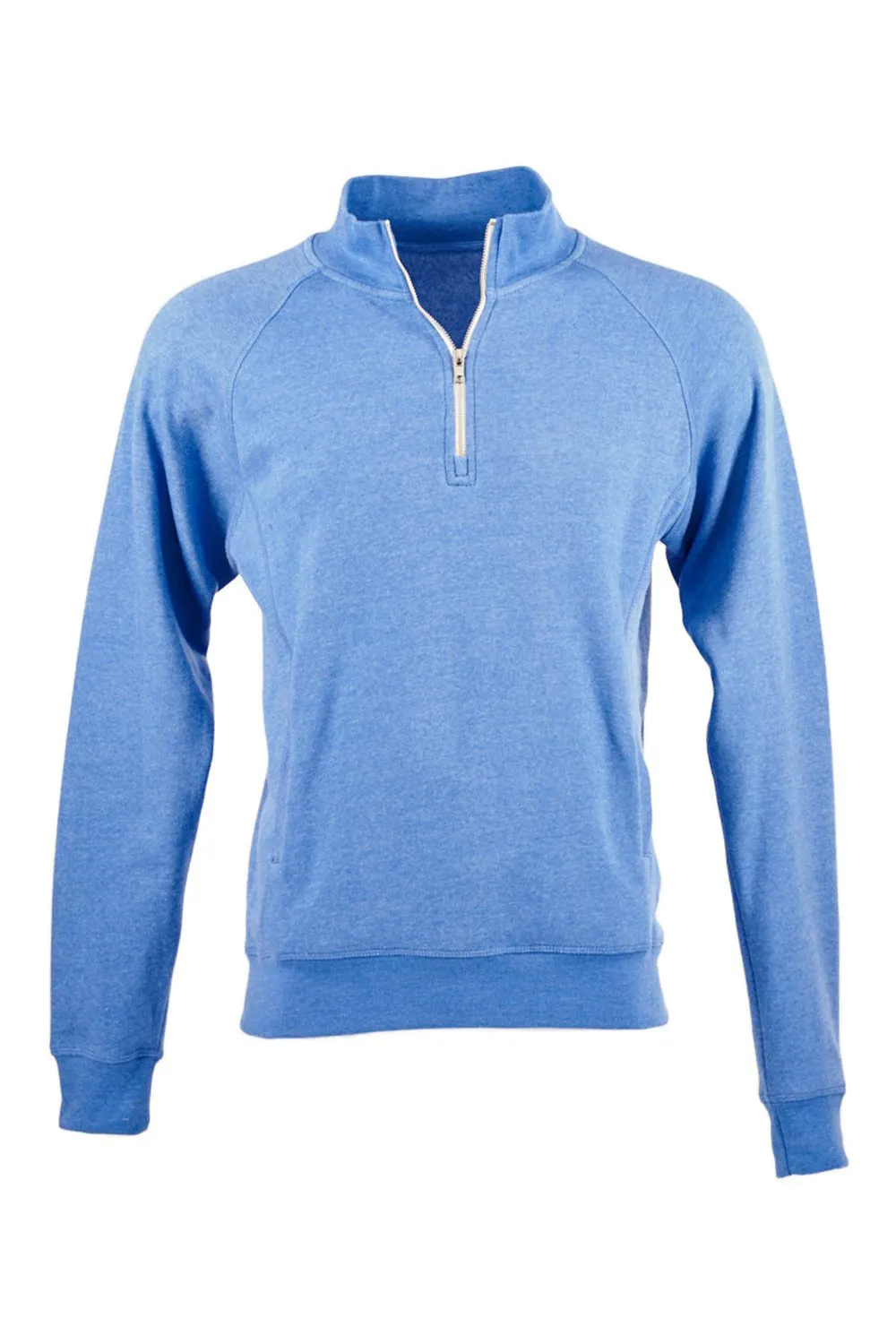 J America Mens Fleece 1/4 Zip Sweatshirt w/ Pockets - Royal Blue