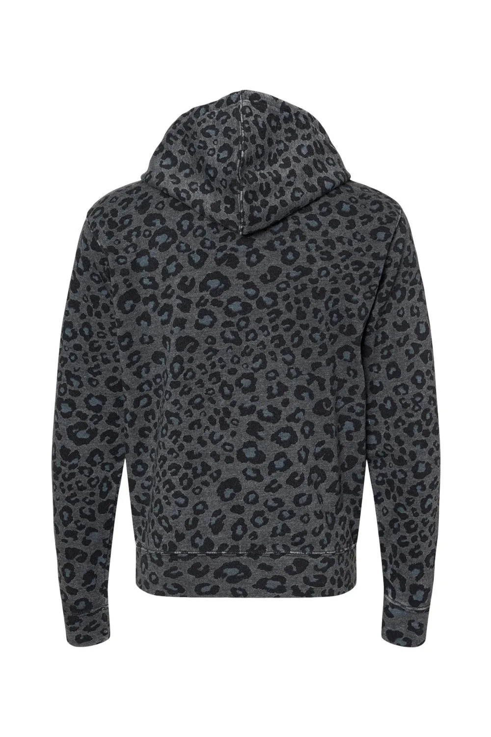 J America Mens Fleece Hooded Sweatshirt Hoodie w/ Pouch Pocket - Black Leopard