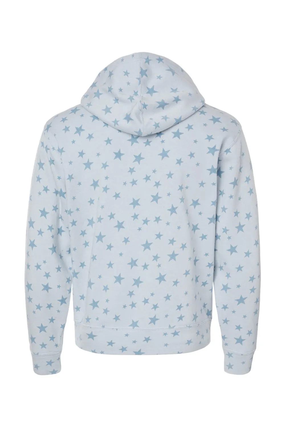J America Mens Fleece Hooded Sweatshirt Hoodie w/ Pouch Pocket - Chambray Blue Stars - Closeout