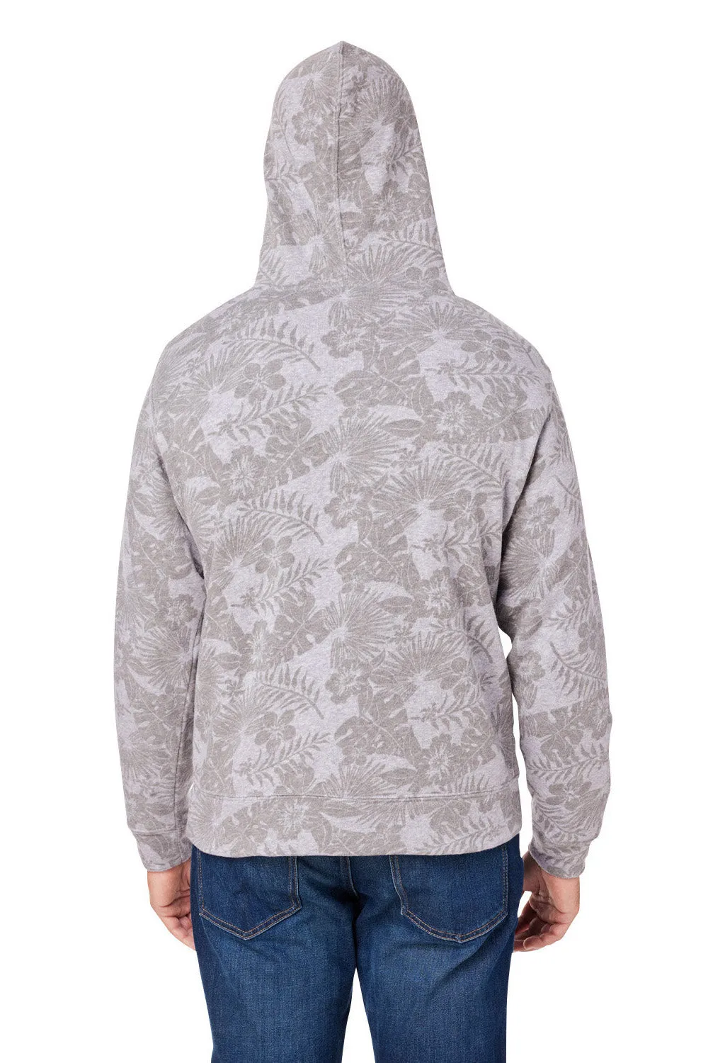 J America Mens Fleece Hooded Sweatshirt Hoodie w/ Pouch Pocket - Grey Aloha - Closeout