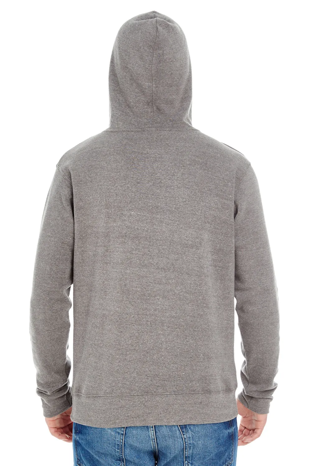 J America Mens Fleece Hooded Sweatshirt Hoodie w/ Pouch Pocket - Grey