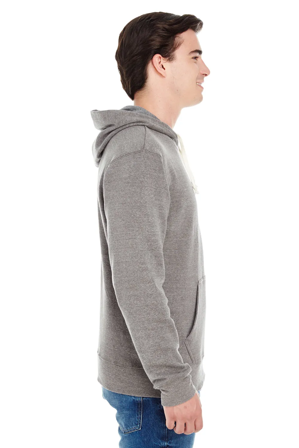 J America Mens Fleece Hooded Sweatshirt Hoodie w/ Pouch Pocket - Grey