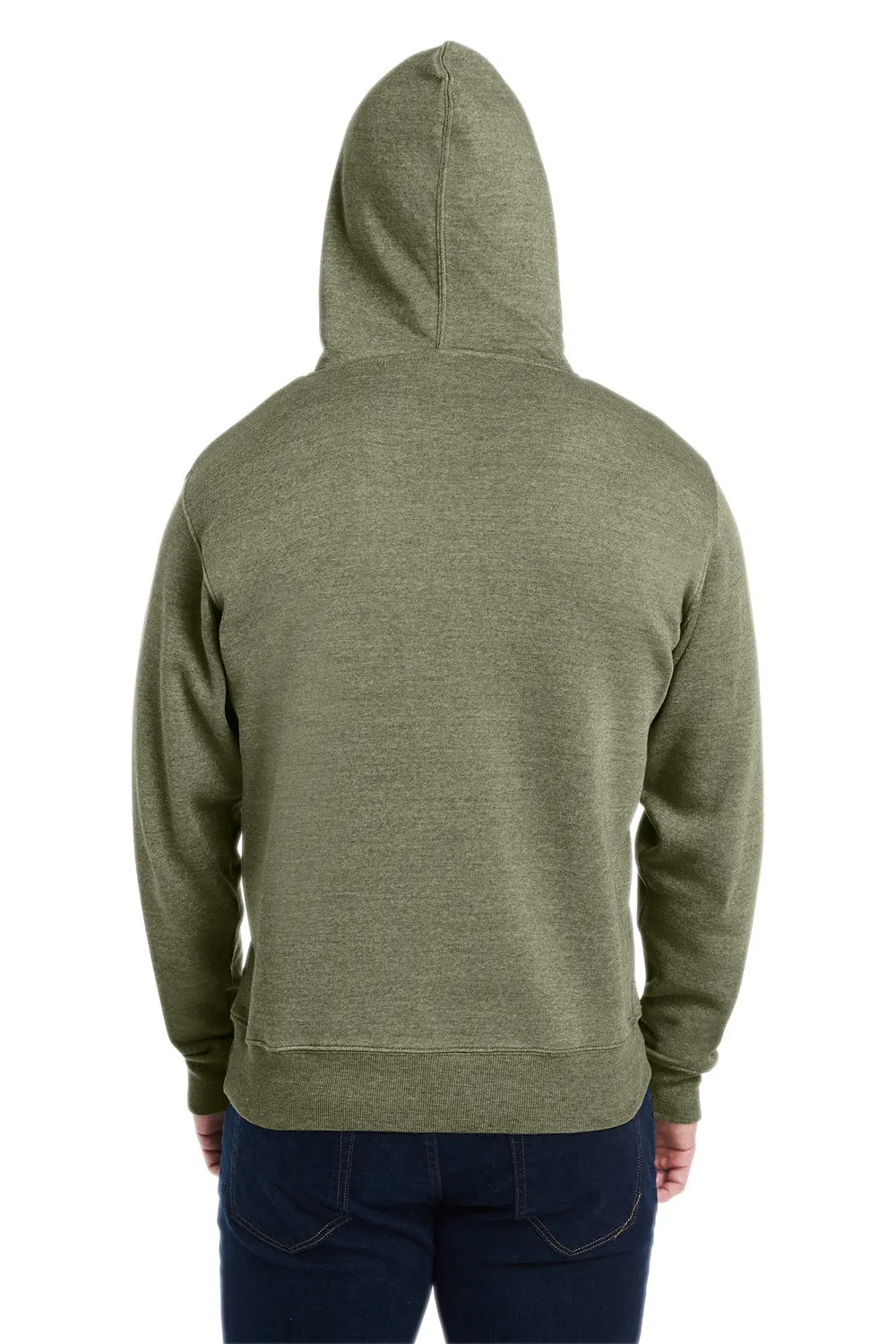 J America Mens Fleece Hooded Sweatshirt Hoodie w/ Pouch Pocket - Olive Green