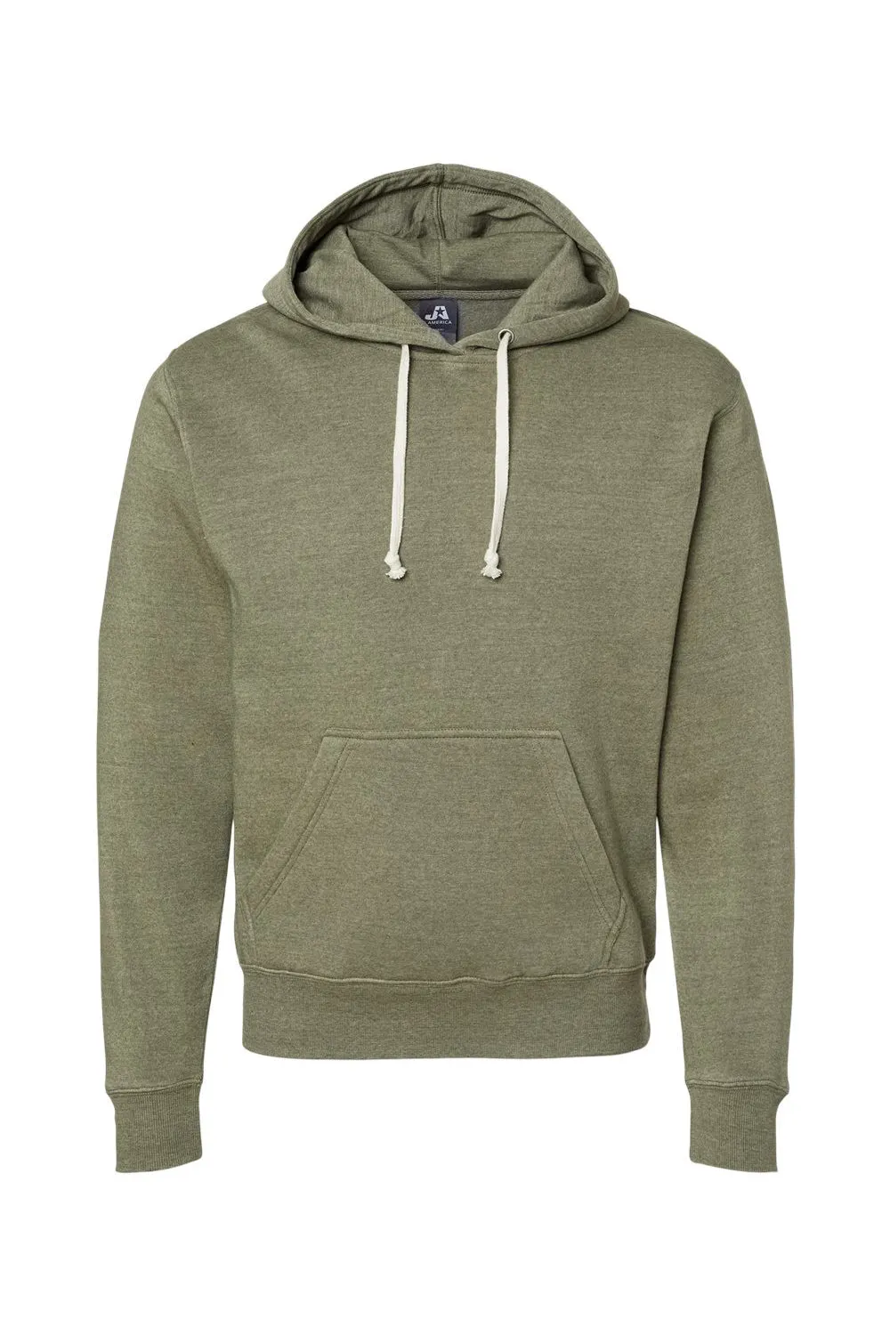 J America Mens Fleece Hooded Sweatshirt Hoodie w/ Pouch Pocket - Olive Green